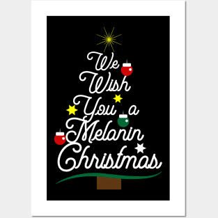 We Wish You a Melanin Christmas Tree Posters and Art